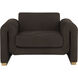 Romer Brushed Gold / Nubuck Cocoa Leather Armchair